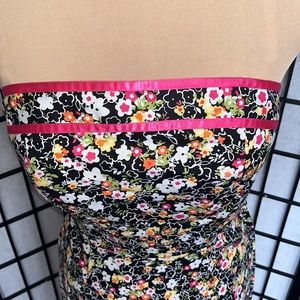 A-list Flower Print Strapless Dress M